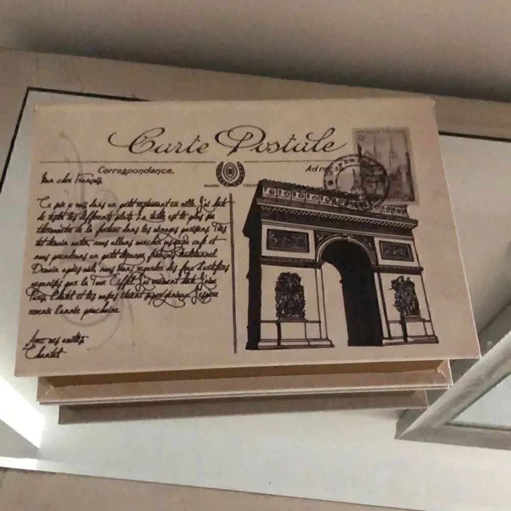 Carte Postale French themed storage box